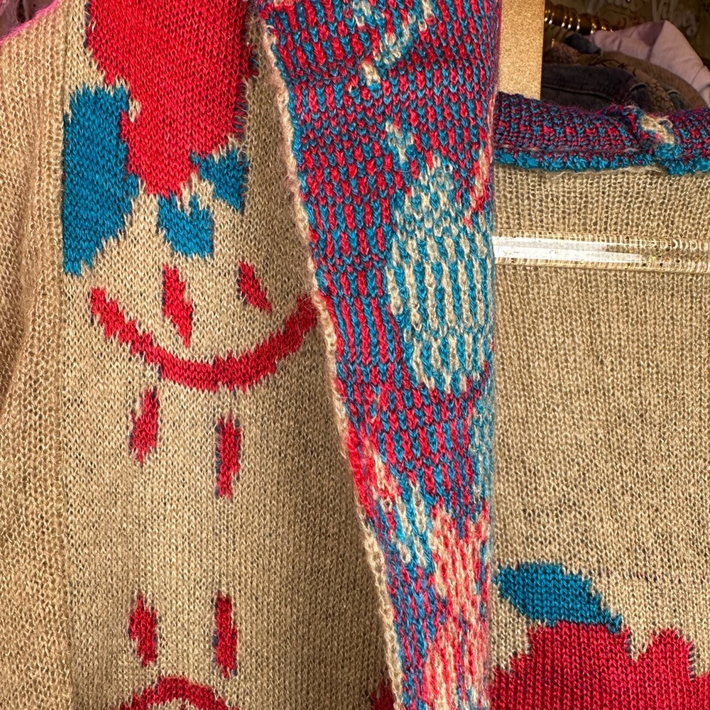 Aratta Beige and Multicolor Patterned Cardigan wi… - image 3